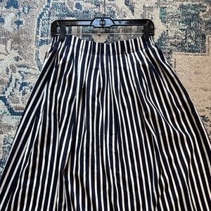 J. Crew Navy and Cream Striped Skirt